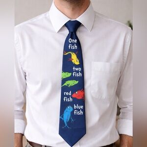 Reversible Dr. Seuss Tie - One Fish, Two Fish, Red Fish, Blue Fish